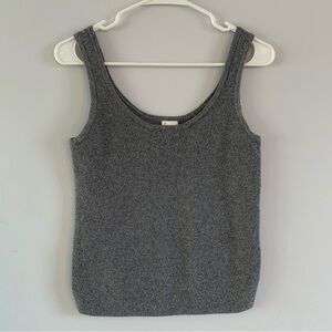 Gray Knit Tank Top Ribbed Size Medium Sleeveless Scoop Neck Shirt A New Day